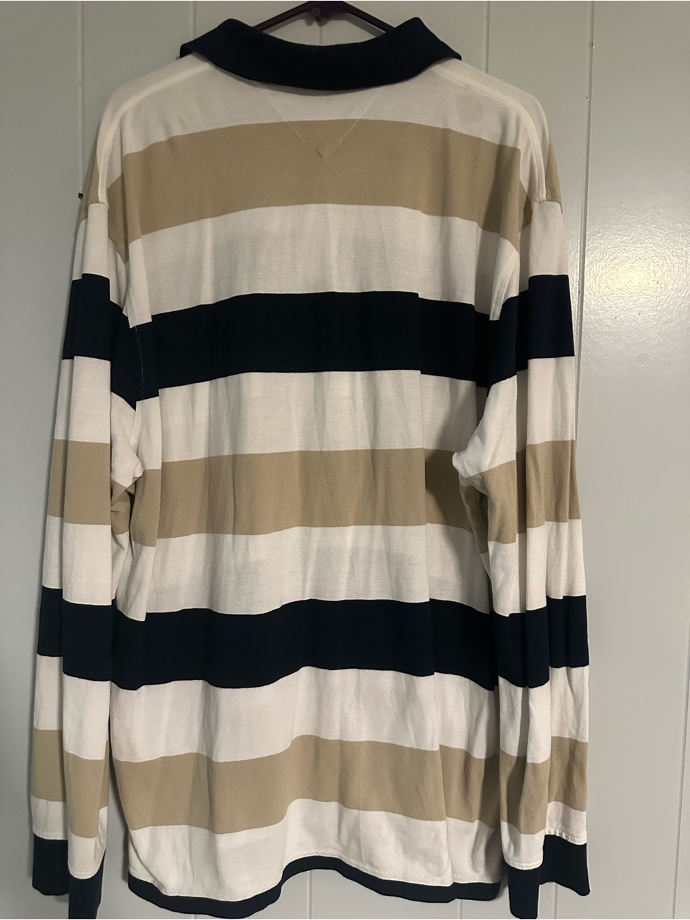 Vintage Tommy Hilfiger Rugby Polo XXL Y2K Striped Long Sleeve Cotton - Picture 2 of 5